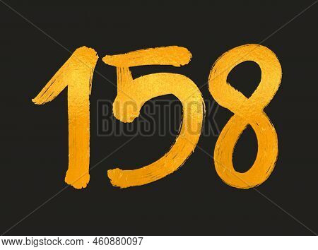158 Number Logo Vector Illustration, 158 Years Anniversary Celebration Vector Template, 158th Birthd