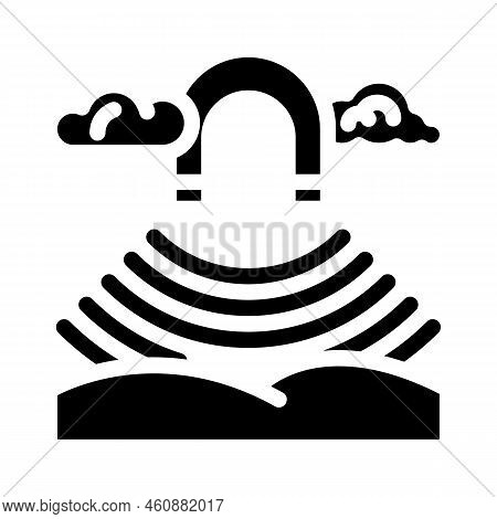 Geomagnetic Storm Glyph Icon Vector. Geomagnetic Storm Sign. Isolated Symbol Illustration