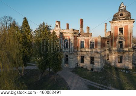 Aerial View Of The Ruins Of Tartakivsky Castle, Lviv Region, Ukraine.