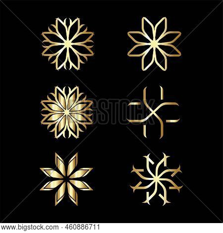 Beauty Logo Design Gold Beauty Flower Spa Logo