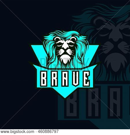 Brave Lion Logo Design Mascot Lion Logo