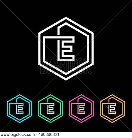E Logo Hexagone Letter E Creative Logo