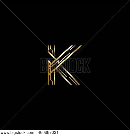 K Luxury Logo Tech Letter K Logo Design
