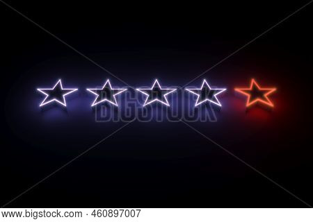Unique Stars Business Concept Success Leader Neon Self Illumination Background 3d Illustration