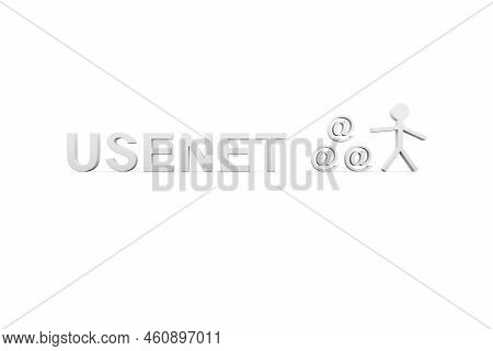 Usenet Concept White Background 3d Render Illustration
