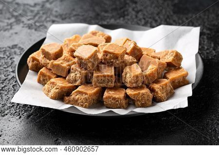 Home Made All Butter Caramel Fudge In Plate