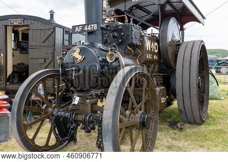 West Bay.dorset.united Kingdom.june 12th 2022.a Restored Aveling And Porter Traction Engine Is On Di