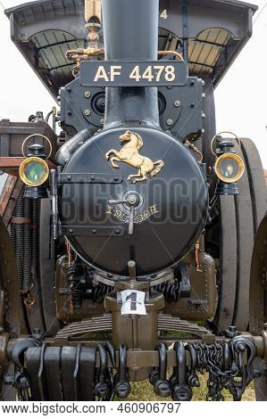 West Bay.dorset.united Kingdom.june 12th 2022.a Restored Aveling And Porter Traction Engine Is On Di