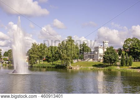 View Of Druskininkai City From The Lake Druskonis In Sunny Day