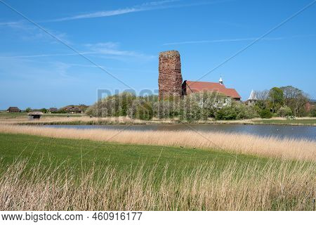 Panoramic Image Of Old Church Of Pellworm, North Frisia, Germany