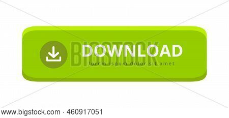Download Button Isolated On White Background. Web Design Button. Vector Stock
