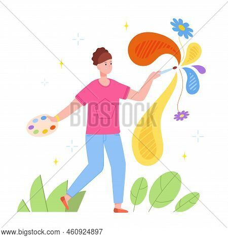 Woman Painting Creator. Creative Artist Draw Artwork Paintings, Female Designer Inspiration Author I