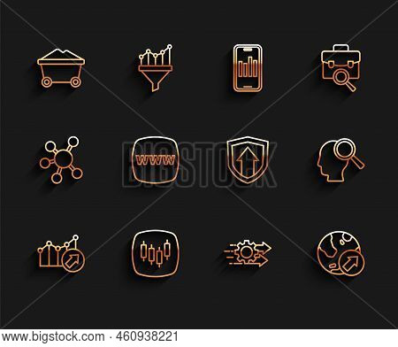 Set Line Financial Growth, Browser With Stocks Market, Coal Mine Trolley, Time Management, Website T
