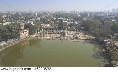 View From Top, Bejpukur, The Big Pond Of Howrah City, West Bengal, India. Howrah Is A 500 Year Old C