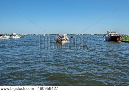 Cruising On The Sneekermeer In Friesland The Netherlands On A Beautiful Summer Day