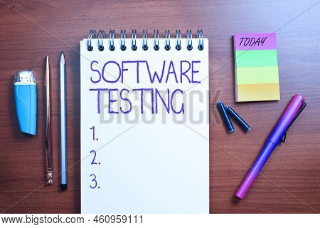 Hand Writing Sign Software Testinginvestigation Provide Information About The Quality Of It. Busines