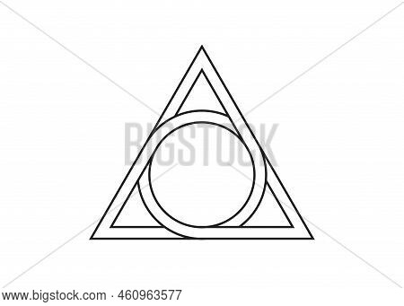 Sacred Geometrical Figure Of A Circle Inscribed In A Triangle, The Vector Logo Tattoo Mythological S