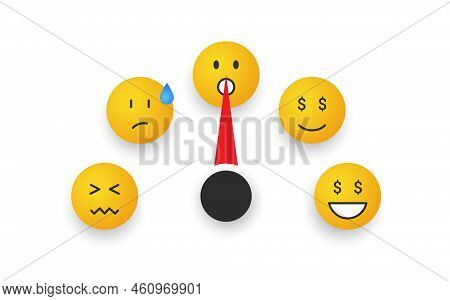 Emoticon Scale. Mood Scale. Satisfaction Indicator. Performance Measurement Client Satisfaction. Vec