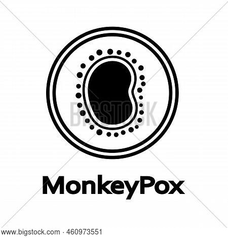 Monkeypox Virus Cell. Monkey Pox Virus Infection Icon Design. Vector Illustration Isolated.