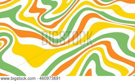 Acid Wave Rainbow Line Backgrounds In 1970s 1960s Hippie Style. Y2k Wallpaper Patterns Retro Vintage