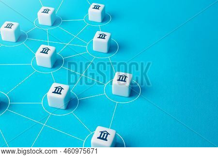 Communication Between Banks Or Government Agencies. Corporate Network. Collective Joined Database. I