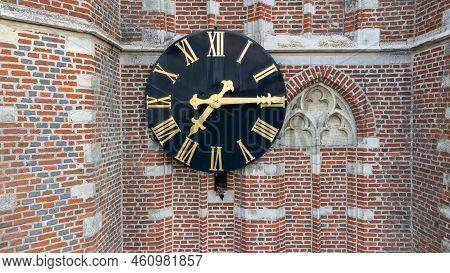 Sint-lenaarts, Brecht, Antwerp, Belgium, 6th Of June, 2022, Aerial View, Shot By A Drone Of Clock On