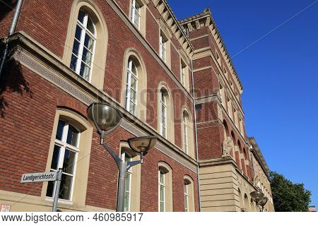 Duisburg City In Germany. District Court Building (german: Landgericht And Amtsgericht).