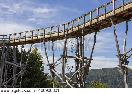 Observation Tower Located At The Top Of The Słotwiny Arena Ski Station, Krynica Zdroj, Beskid Mounta