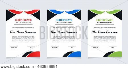 Modern Certificate Template With Realistic Texture Diamond Shaped On The Ornament And Modern Pattern