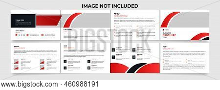 Four Fold Landscape Business Brochure Design With Creative Shape Brochure Template