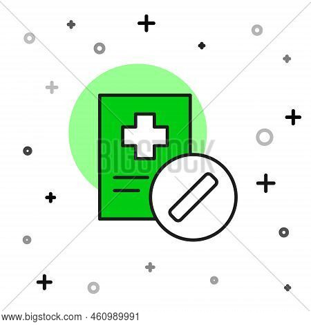 Filled Outline Medical Prescription Icon Isolated On White Background. Rx Form. Recipe Medical. Phar