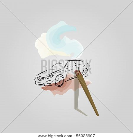 Painted car