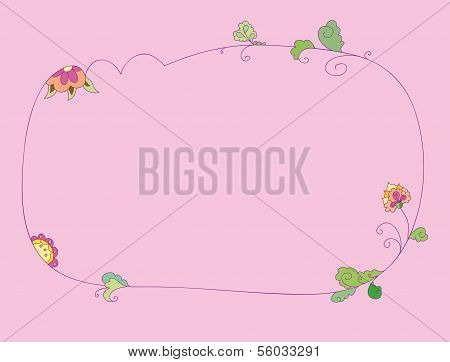 Hand drawn floral frame