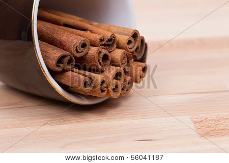 Cinnamon in a coffe cup