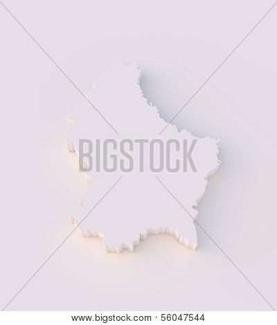 Luxembourg map 3D with clipping path