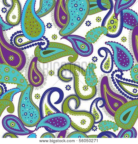 Seamless Pattern . Paisley Colorful Background.