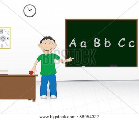 School Boy Chalkboard