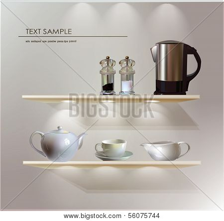 vector breackfast set