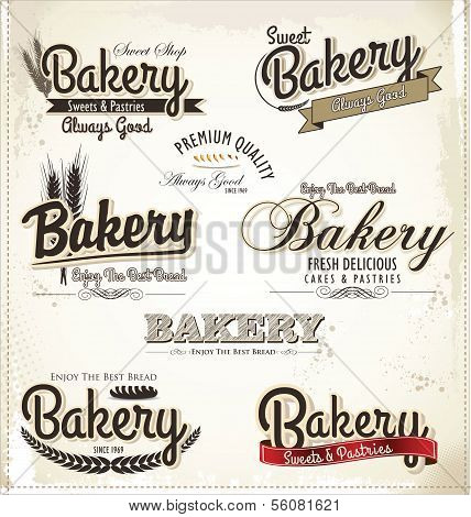 Retro BÃ¤ckerei Abzeichen und Etiketten, Vektor-illustration