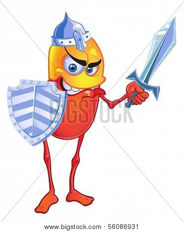 tablet with shield helmet and sword
