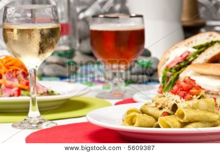 Penne e antipasti