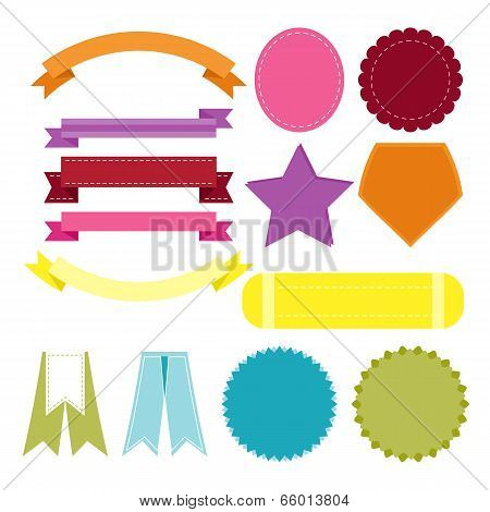 Design Flat Color Banners On White Background
