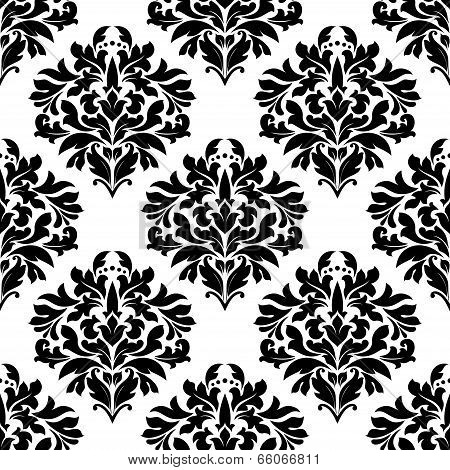 Arabesque seamless pattern with floral motifs