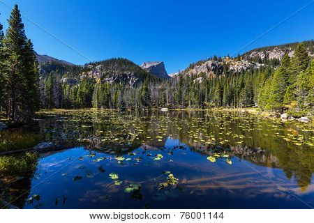 Guiet Lake in Rocky mountains
