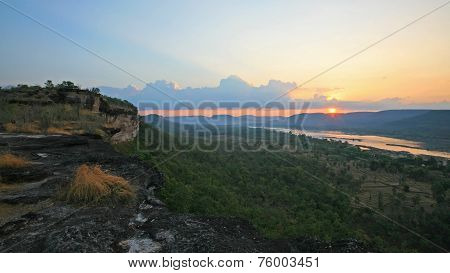 Pa Tam National Park At Sunrise In Ubon