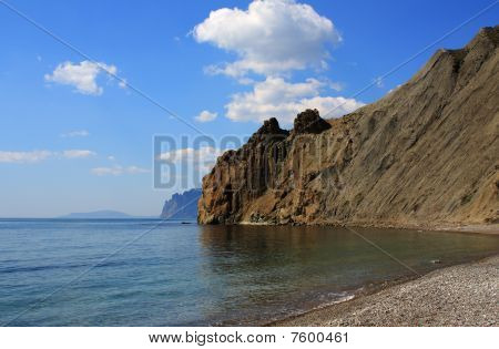 Straße von Kertsch Bergen und dem Meer. Foto 9124