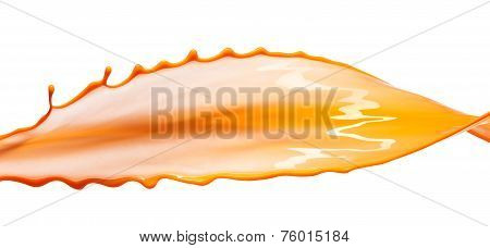 Orange Paint Splash Isolated On White Background