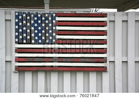 American Flag on fence