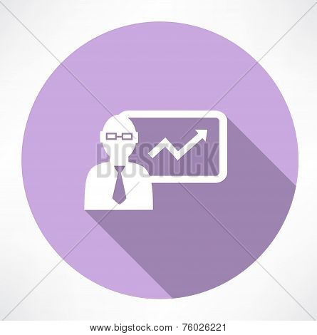 businessman about statistics icon