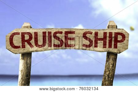 Cruise Chip sign with a ocean on background